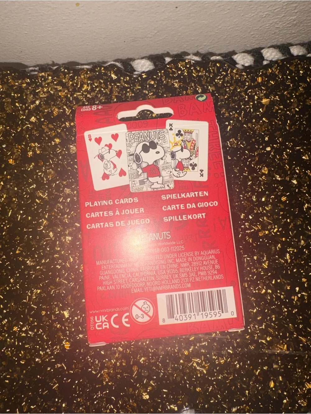 Peanuts Joe Cool Snoopy Playing Cards - Red, Black & White